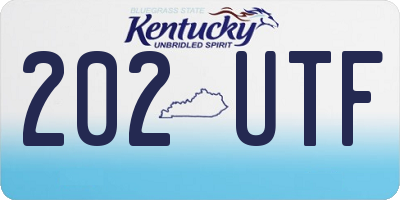 KY license plate 202UTF