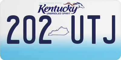 KY license plate 202UTJ