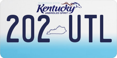KY license plate 202UTL