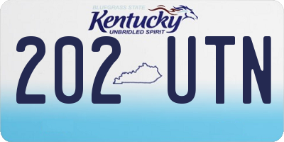 KY license plate 202UTN