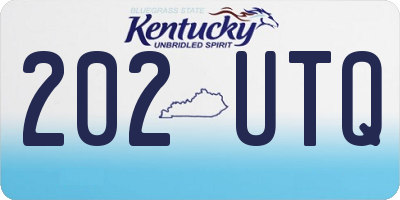 KY license plate 202UTQ