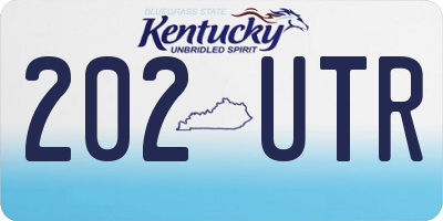 KY license plate 202UTR