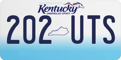 KY license plate 202UTS