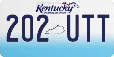 KY license plate 202UTT
