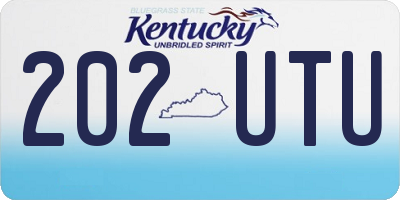 KY license plate 202UTU