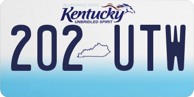 KY license plate 202UTW