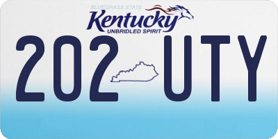 KY license plate 202UTY