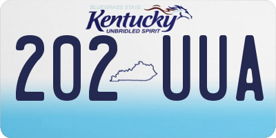 KY license plate 202UUA
