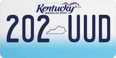 KY license plate 202UUD