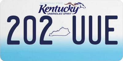 KY license plate 202UUE