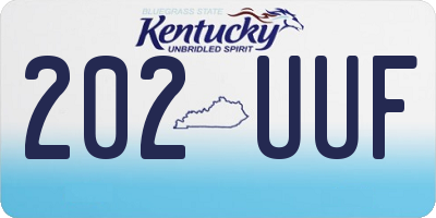 KY license plate 202UUF