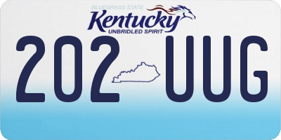 KY license plate 202UUG