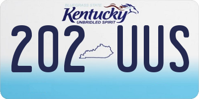 KY license plate 202UUS