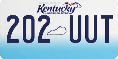 KY license plate 202UUT