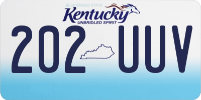 KY license plate 202UUV