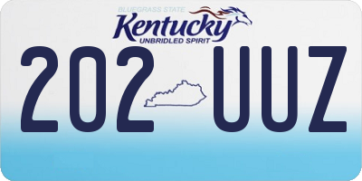 KY license plate 202UUZ
