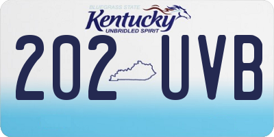 KY license plate 202UVB