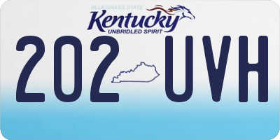 KY license plate 202UVH