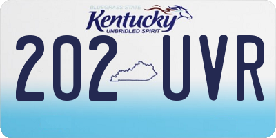 KY license plate 202UVR
