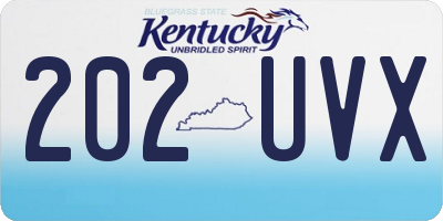 KY license plate 202UVX