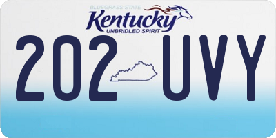 KY license plate 202UVY