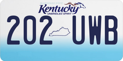 KY license plate 202UWB