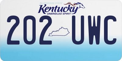 KY license plate 202UWC