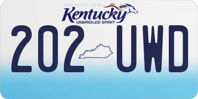 KY license plate 202UWD