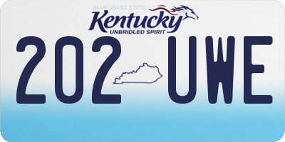 KY license plate 202UWE