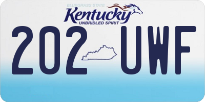 KY license plate 202UWF