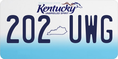 KY license plate 202UWG