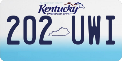 KY license plate 202UWI