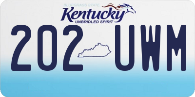 KY license plate 202UWM