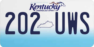 KY license plate 202UWS