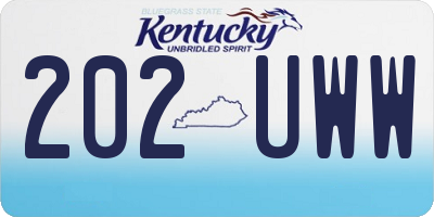 KY license plate 202UWW
