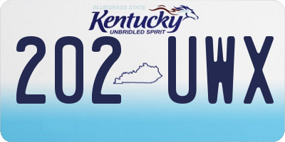 KY license plate 202UWX