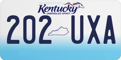 KY license plate 202UXA