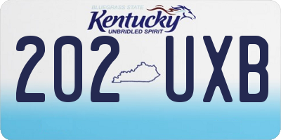 KY license plate 202UXB