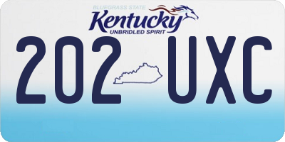 KY license plate 202UXC