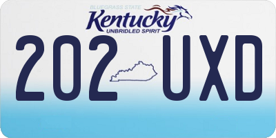 KY license plate 202UXD