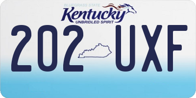 KY license plate 202UXF