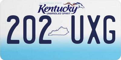 KY license plate 202UXG