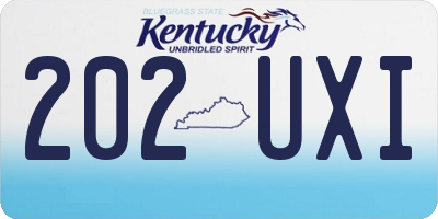 KY license plate 202UXI