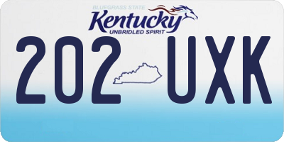 KY license plate 202UXK