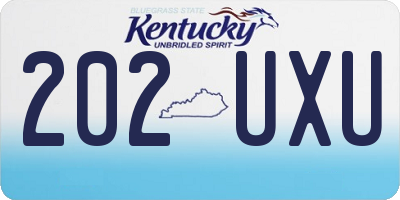 KY license plate 202UXU