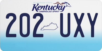 KY license plate 202UXY