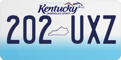KY license plate 202UXZ