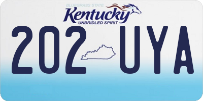 KY license plate 202UYA