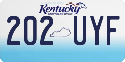 KY license plate 202UYF