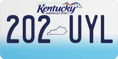 KY license plate 202UYL